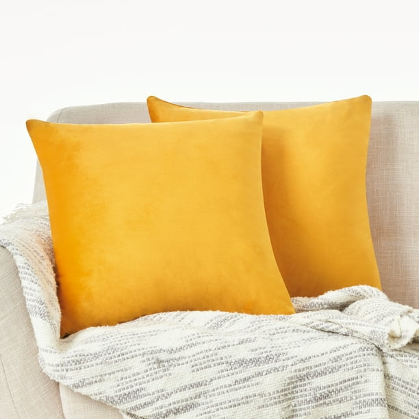 Pair of Luxury Herringbone Woven Pale Gold Ivory Cushion Covers 45cm Shimmer